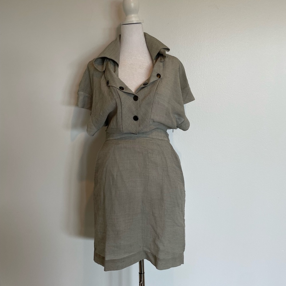 Roanik Grey Button Dress Size 6 - image 1
